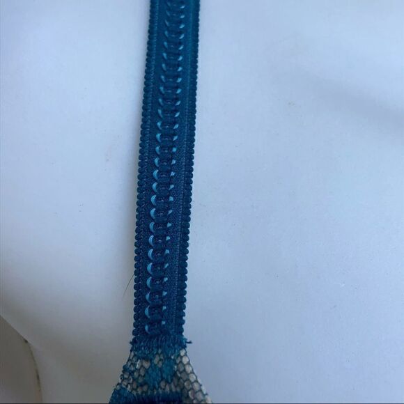 MAIDENFORM MOLDED CUP T-SHIRT TEAL LACE BRA 36D - Picture 6 of 9